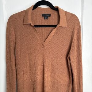 Club Monaco ribbed collared knit shirt